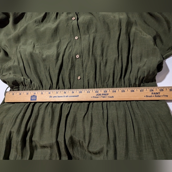 Anthropologie Olive Green Linen Blend Dress Size 2X - Picture 8 of 12